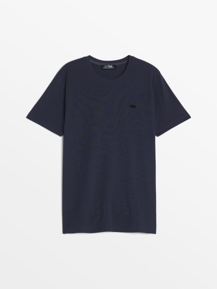 T-shirt - Sportswear - Homme - Coupe ajustée, col rond - PIERETEE - Bleu marine 3/4