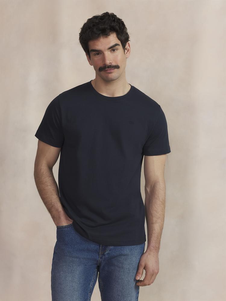T-shirt - Sportswear - Homme - Coupe ajustée, col rond - PIERETEE - Bleu marine 2/4