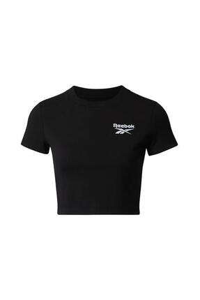 T-shirt crop - vêtements de sport - femme - col rond, noir