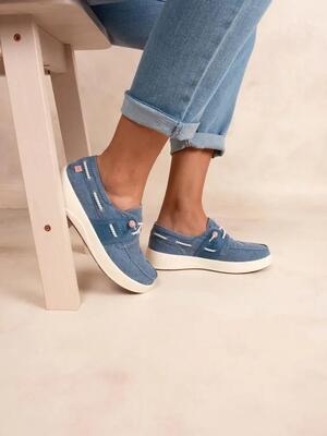 Scarpe da Barca Donna TBS in Tela di Cotone Verde Argilla