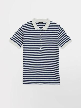 Polo - Sport - Femme - Manches courtes, col polo, rayé - ADIALPOL - Bleu