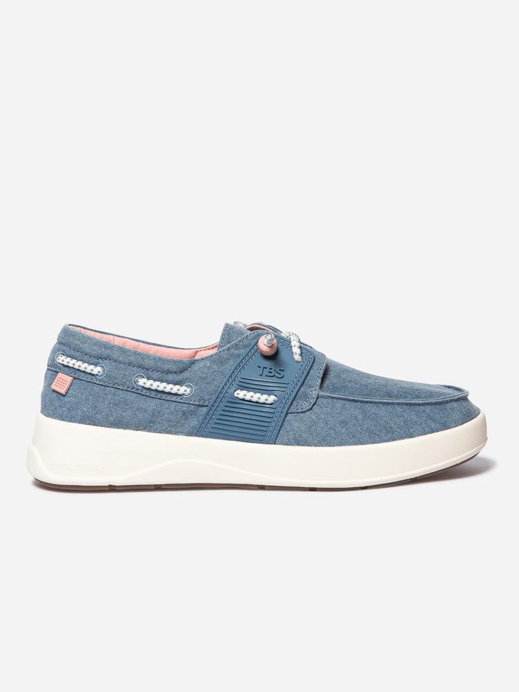 Chaussures bateau - femme - lacets élastiques - geoflot bleu 5/5