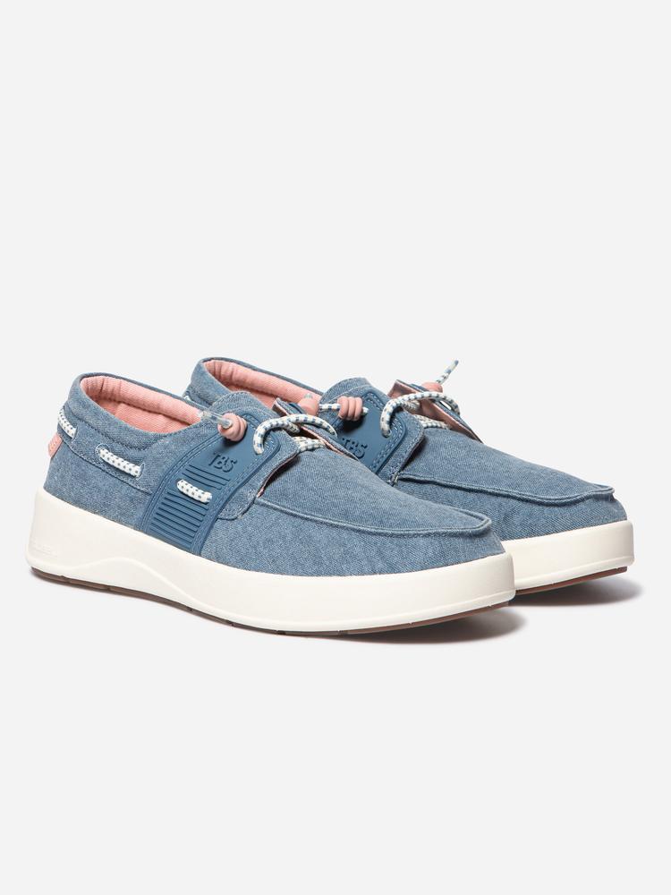 Chaussures bateau - femme - lacets élastiques - geoflot bleu 4/5