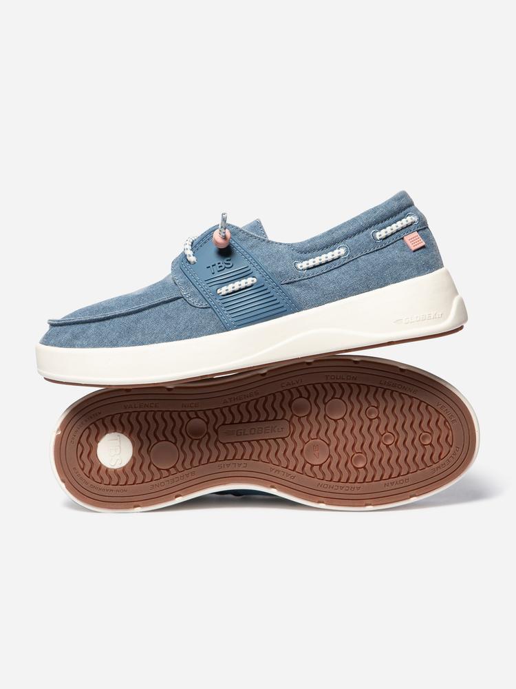 Chaussures bateau - femme - lacets élastiques - geoflot bleu 3/5