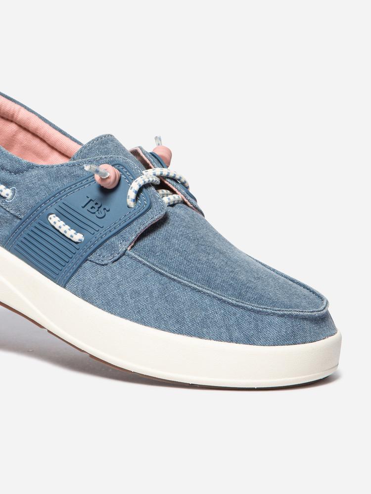 Chaussures bateau - femme - lacets élastiques - geoflot bleu 2/5