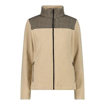 Felpa in pile con zip e stampa donna CMP