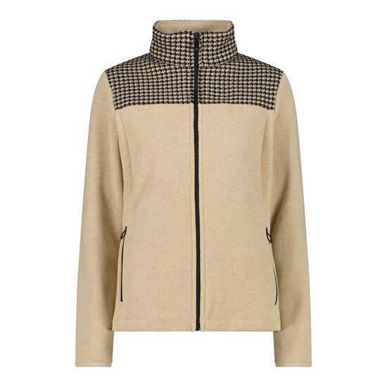 Felpa in pile con zip e stampa donna CMP