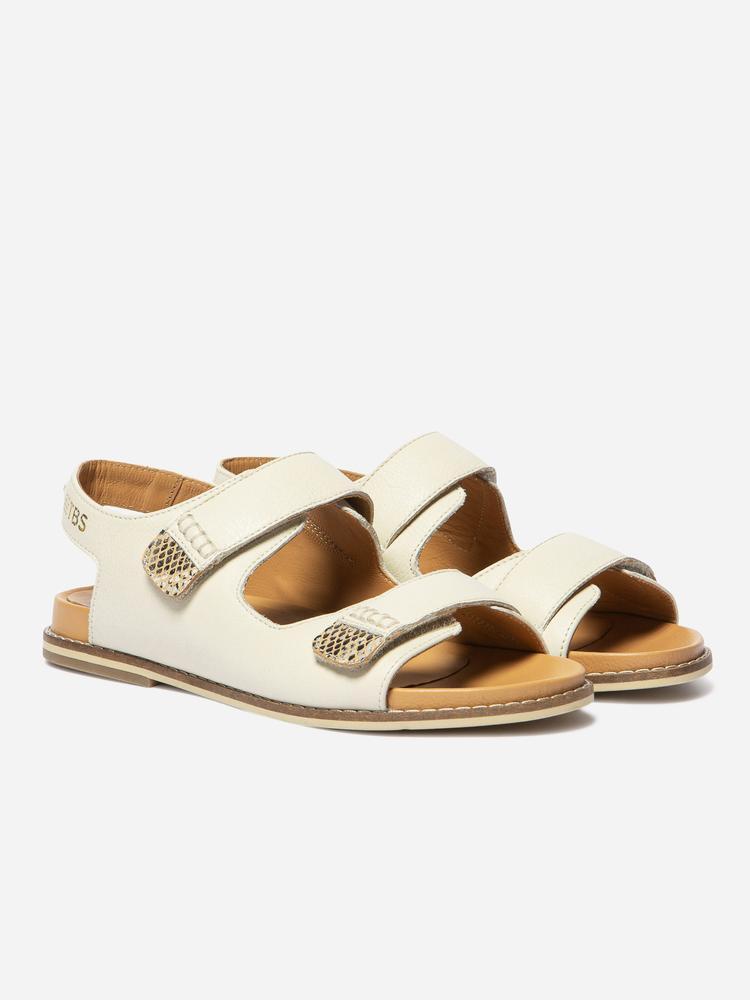 Sandales - Lifestyle - Femme - Plates, cuir, velcro - MARIELA - Blanc/ecru 4/5