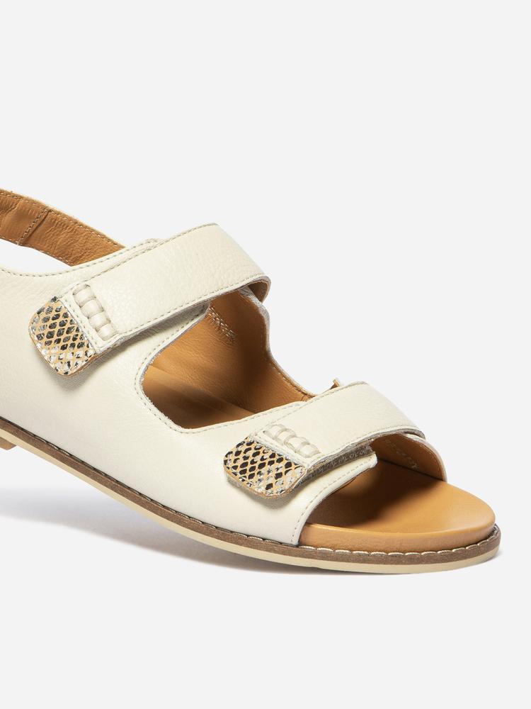 Sandales - Lifestyle - Femme - Plates, cuir, velcro - MARIELA - Blanc/ecru 2/5