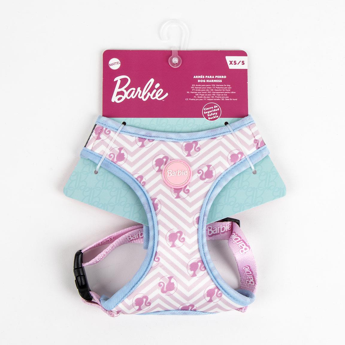 Arnés para Perros Barbie Ajustable con Hebilla y Anilla, Rosa y Azul XS/S 6/6