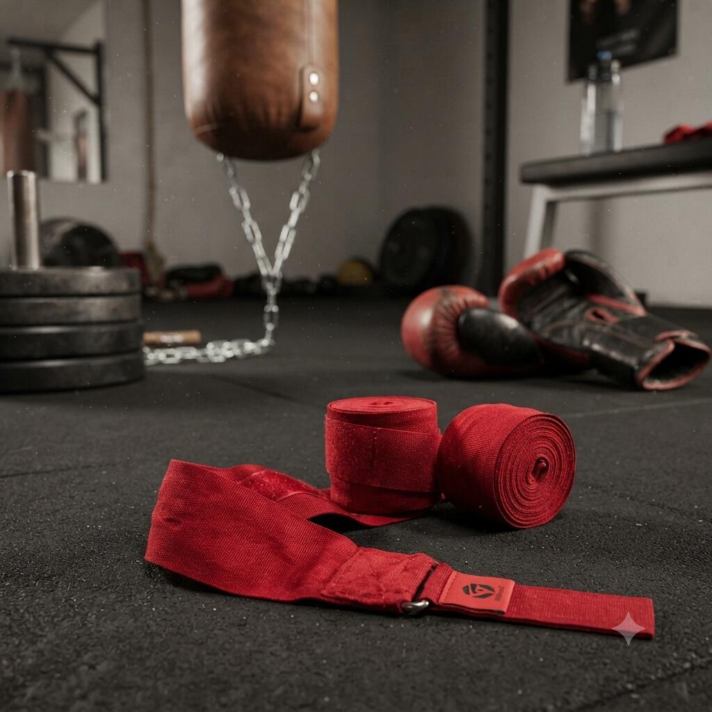Vendas de Boxeo con Velcro (par) Rojo 2/3
