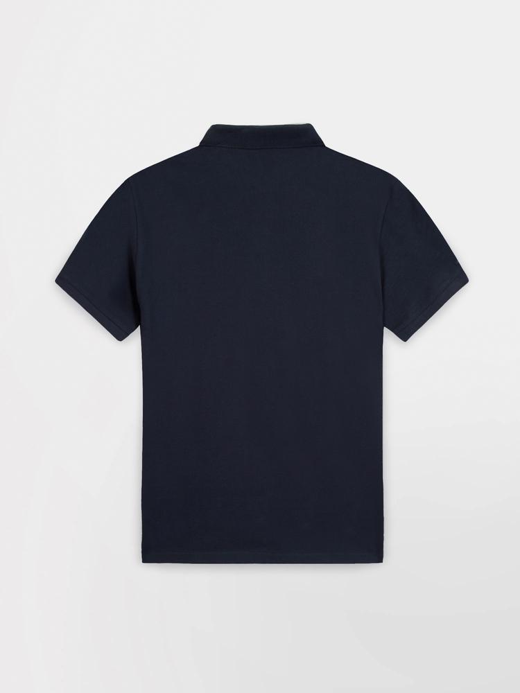 Polo - homme - manches courtes, coupe ajustée - bleu marine 5/5