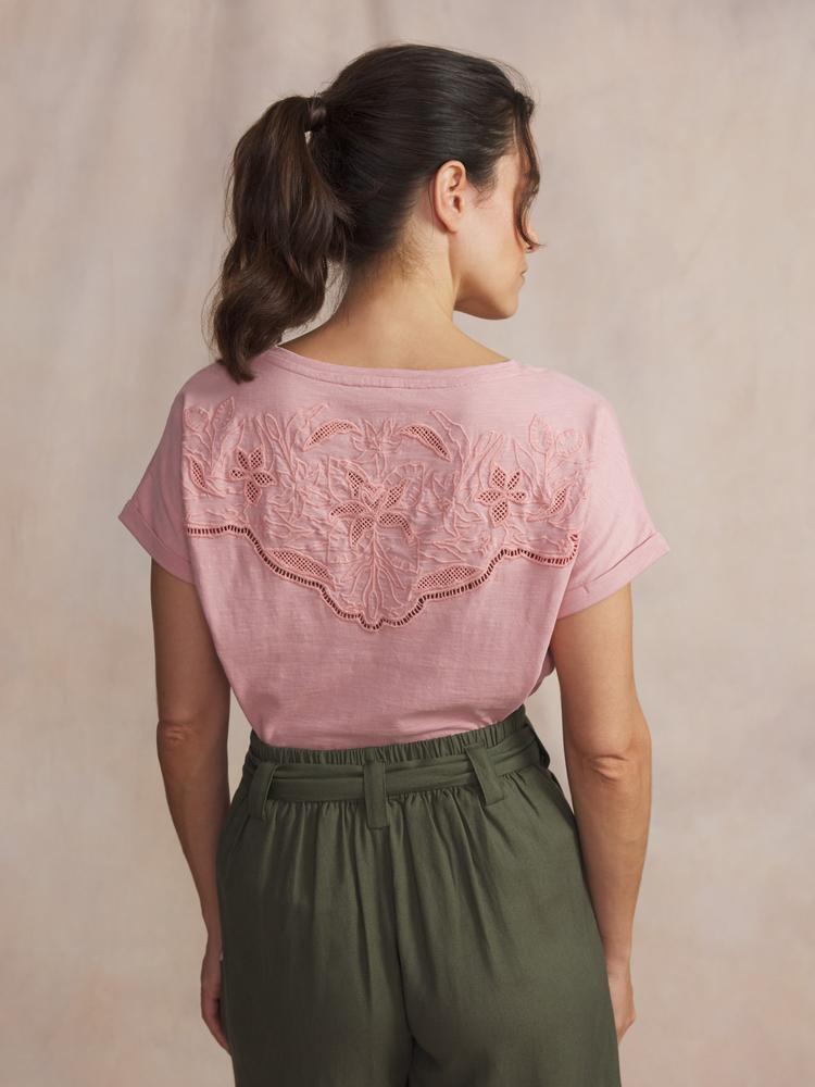 T-shirt - sport - femme - manches courtes, col rond, MAHIATEE - rose/rouge 2/5