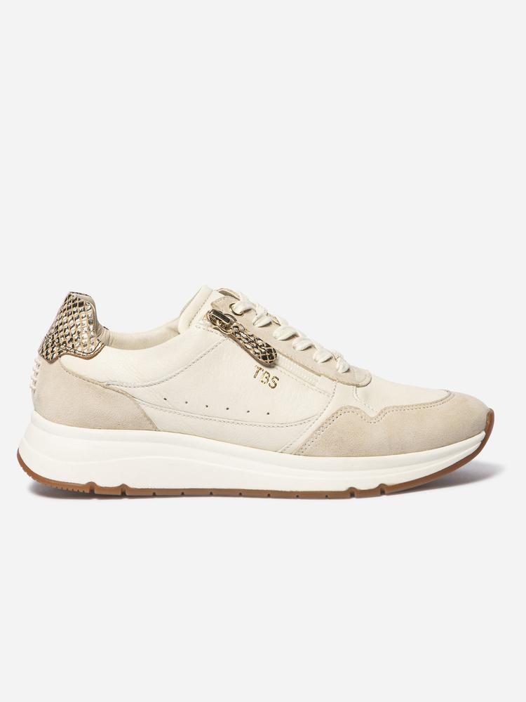 Baskets - Sport - Femme - Zip et lacets - BLONZIP - Blanc/écru 5/5