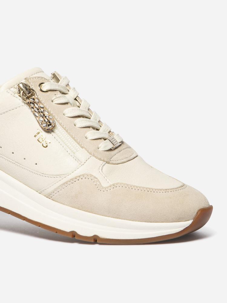 Baskets - Sport - Femme - Zip et lacets - BLONZIP - Blanc/écru 3/5
