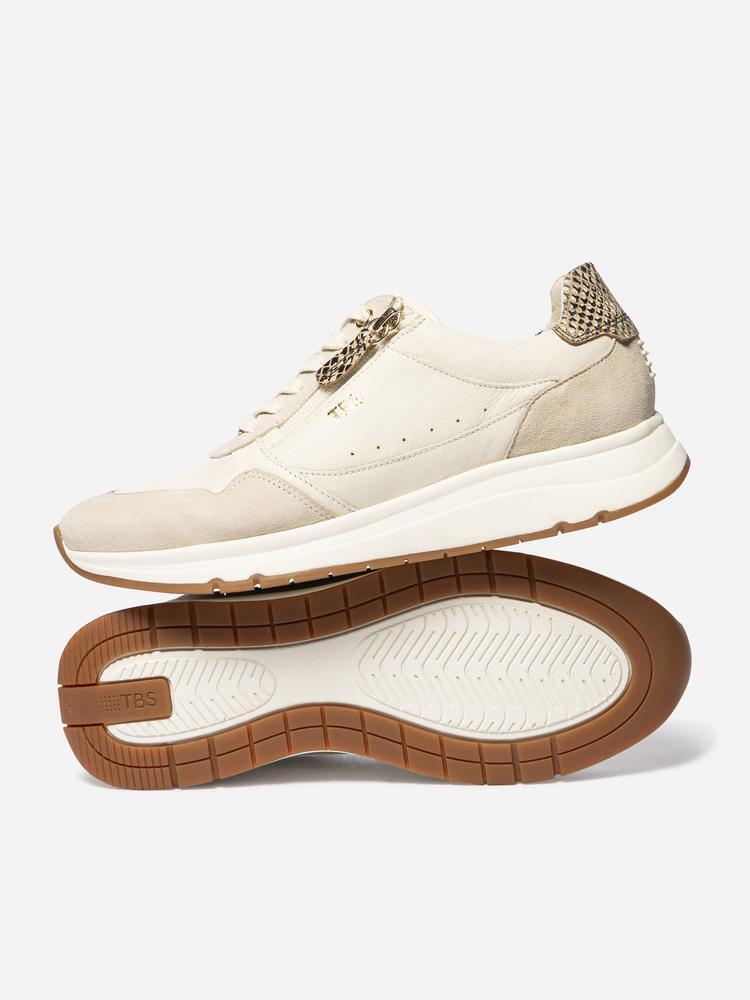 Baskets - Sport - Femme - Zip et lacets - BLONZIP - Blanc/écru 2/5