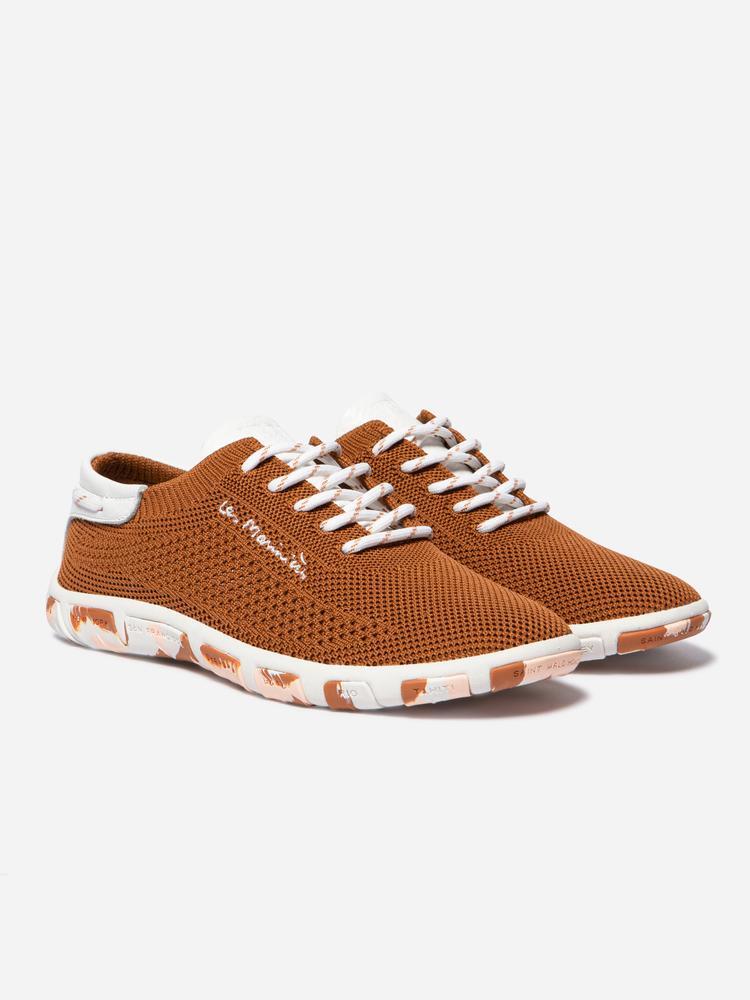 Baskets - femme - tennis toile lacets camo - jazaria - marron 4/5