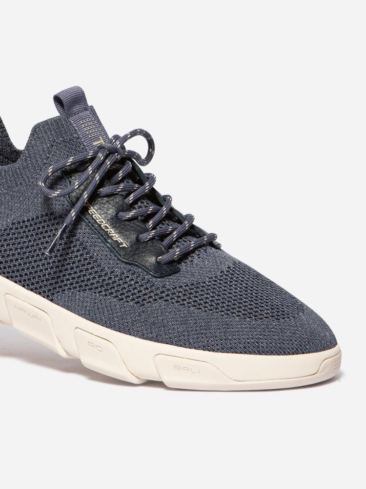 Chaussures running homme - cuir textile, lacets - jazsail bleu 2/5