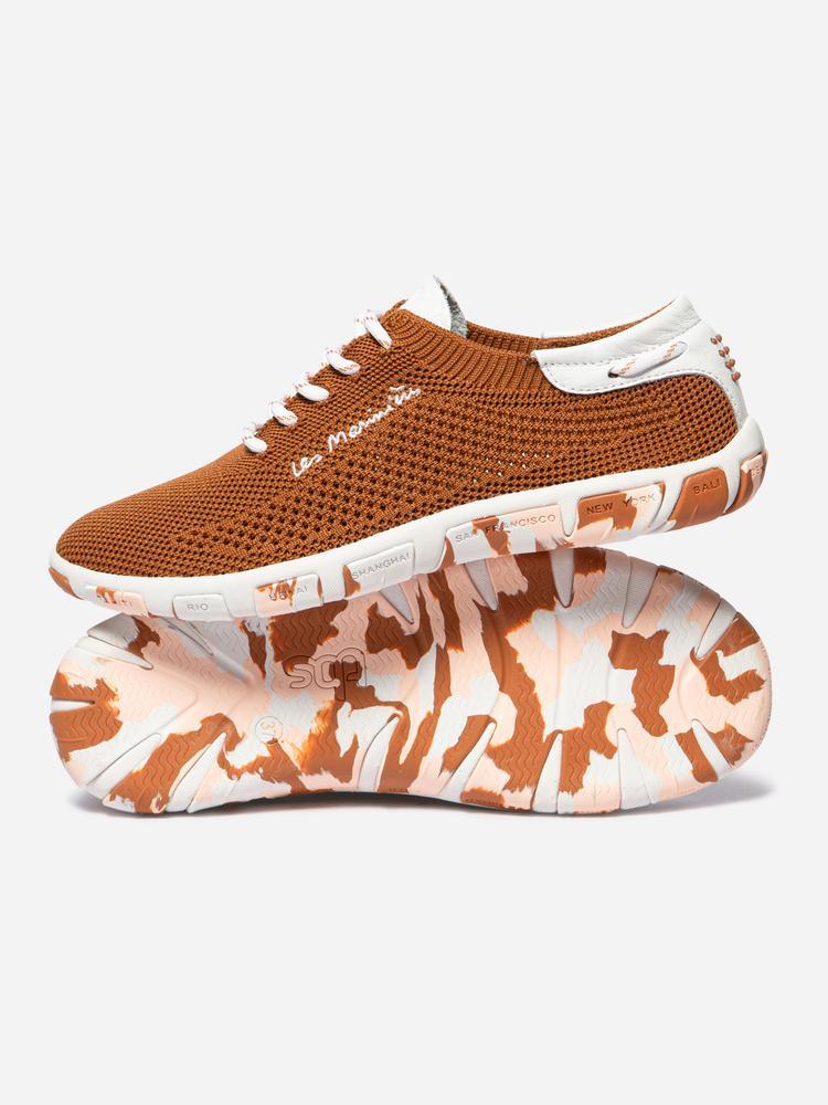 Baskets - femme - tennis toile lacets camo - jazaria - marron 3/5