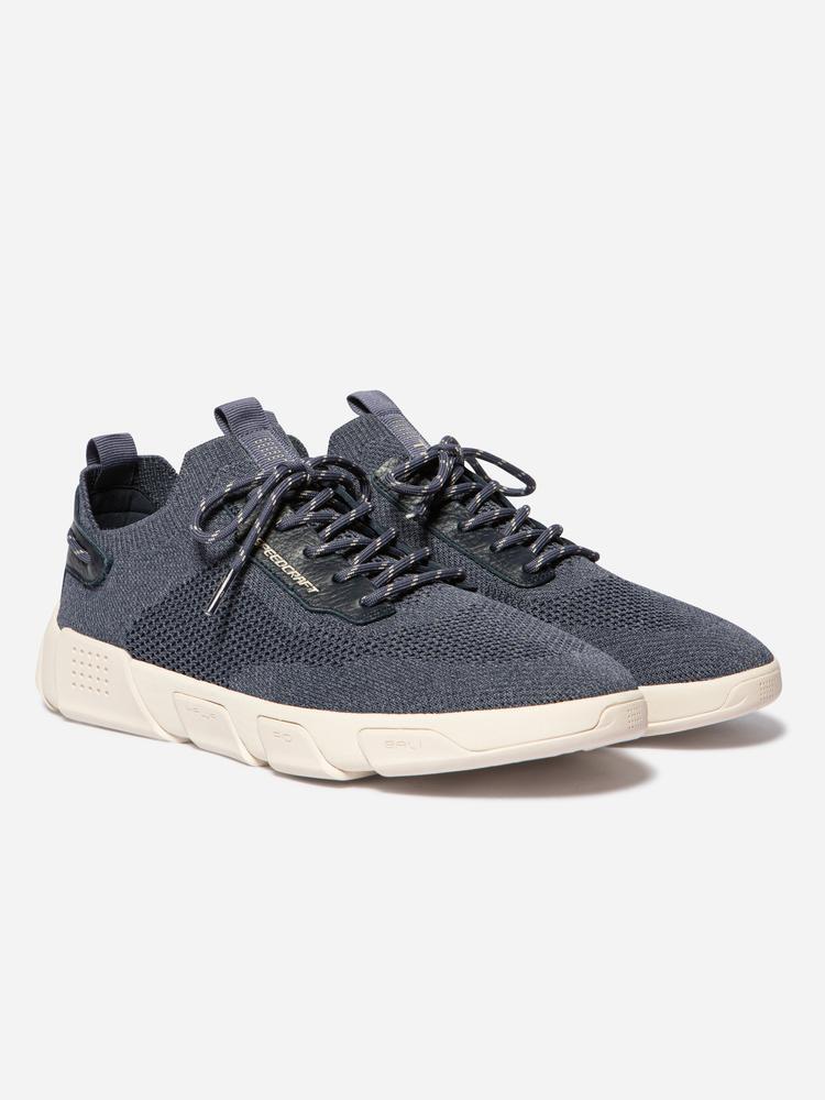 Chaussures running homme - cuir textile, lacets - jazsail bleu 3/5