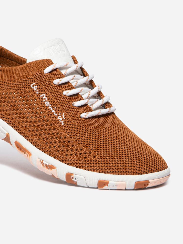 Baskets - femme - tennis toile lacets camo - jazaria - marron 2/5