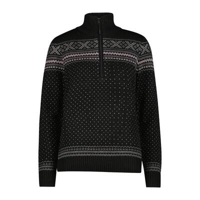 Pullover met halve rits dames cmp wooltech