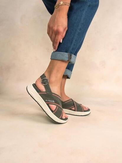 Sandales compensées - femme - boucle talon 40mm - laihona - vert