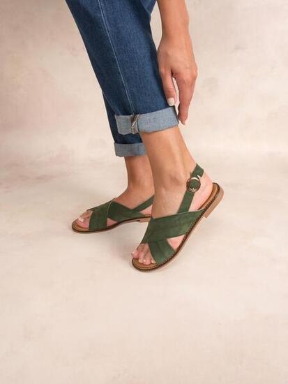 Sandales - Casual - Femme - Plates, boucle, talon 20 mm - ASSIANE Vert