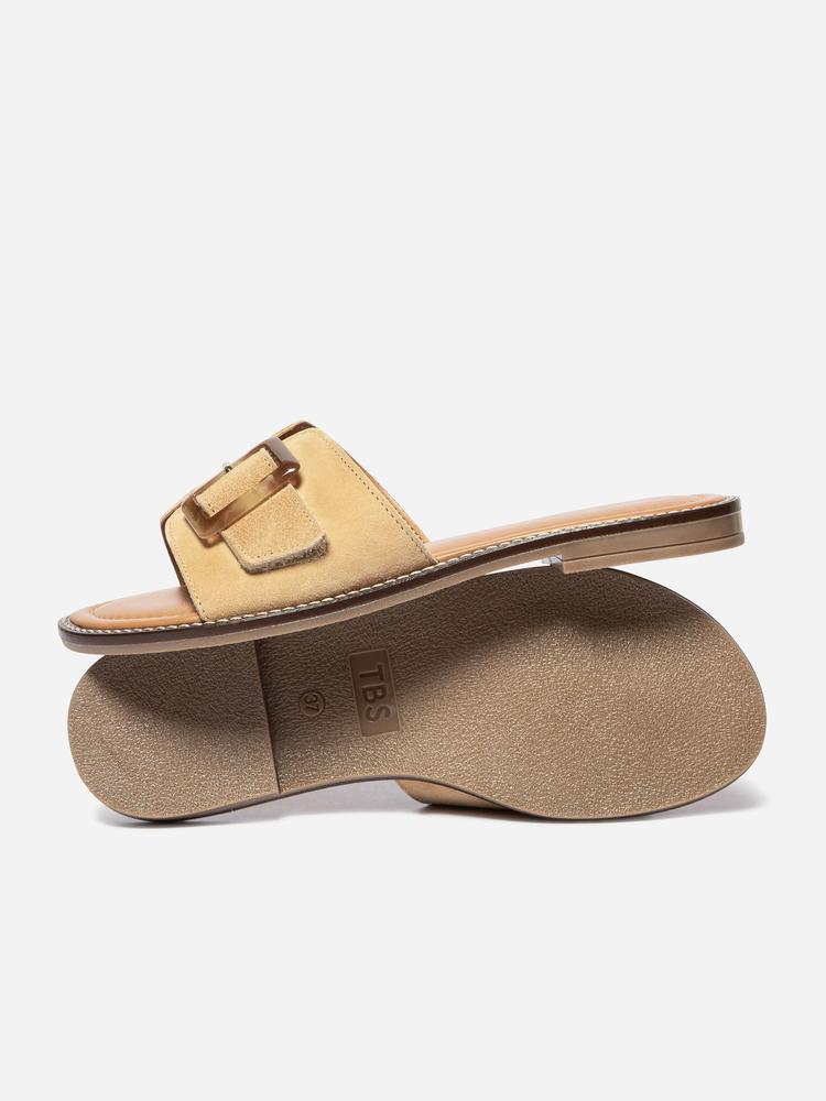 Mules - mode - Femme - Mules en cuir, talon 15 mm - ARIETTE - Marron 3/4