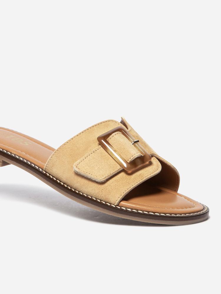 Mules - mode - Femme - Mules en cuir, talon 15 mm - ARIETTE - Marron 2/4