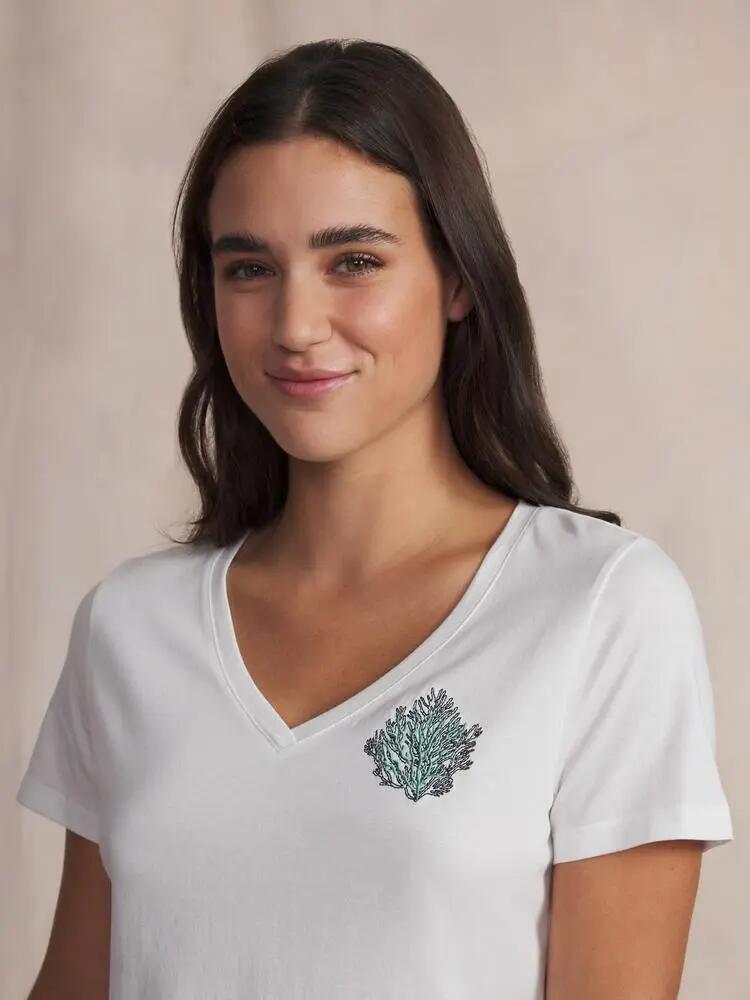 TBS Damen T-Shirt Arktis Lavendel 26 Weiß 4/5