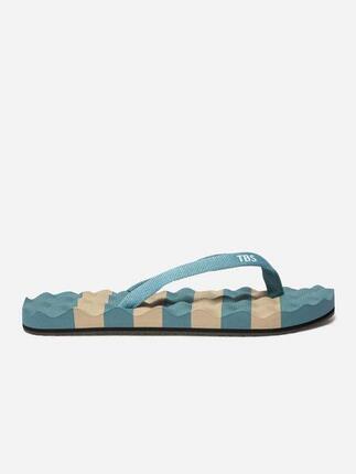 Tongs - Plage - Femme - Légères, à rayures - ULRIANE - Bleu/Rose