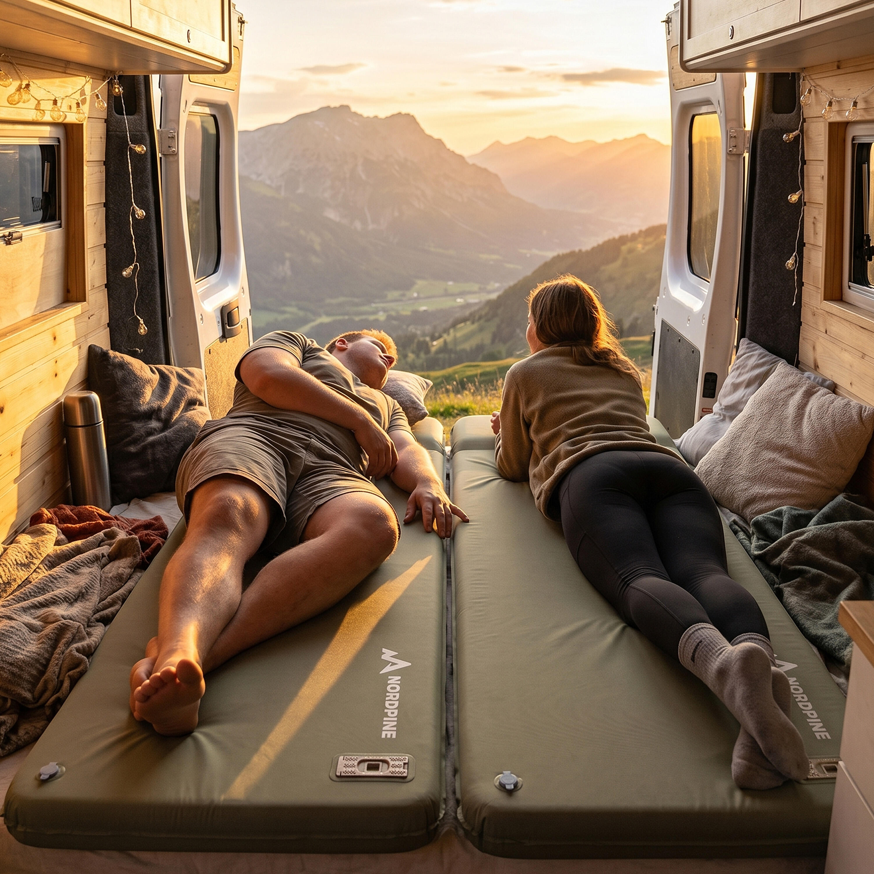 Zelfopblazende slaapmat met electropomp en memory foam voor camping 8/8