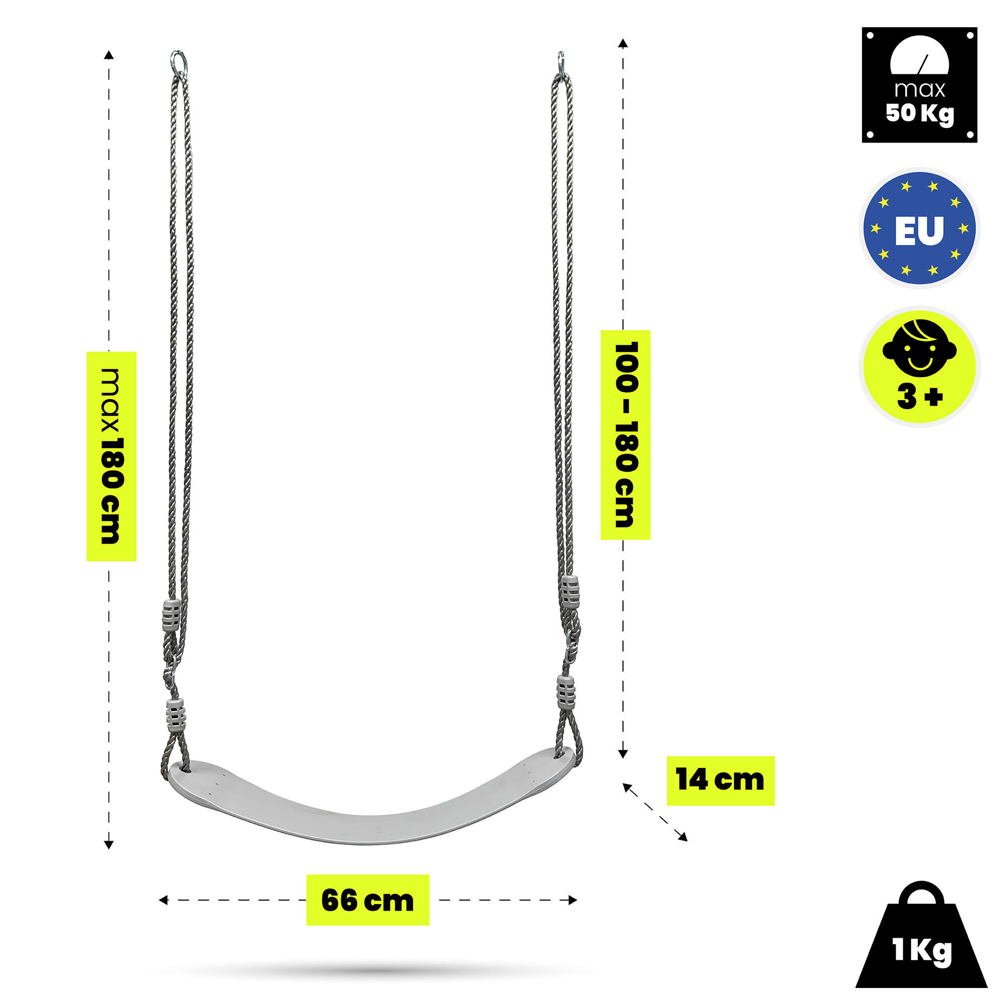 Balancé de jardim - crianças - assento em EVA antiderrapante 50 kg 3/7