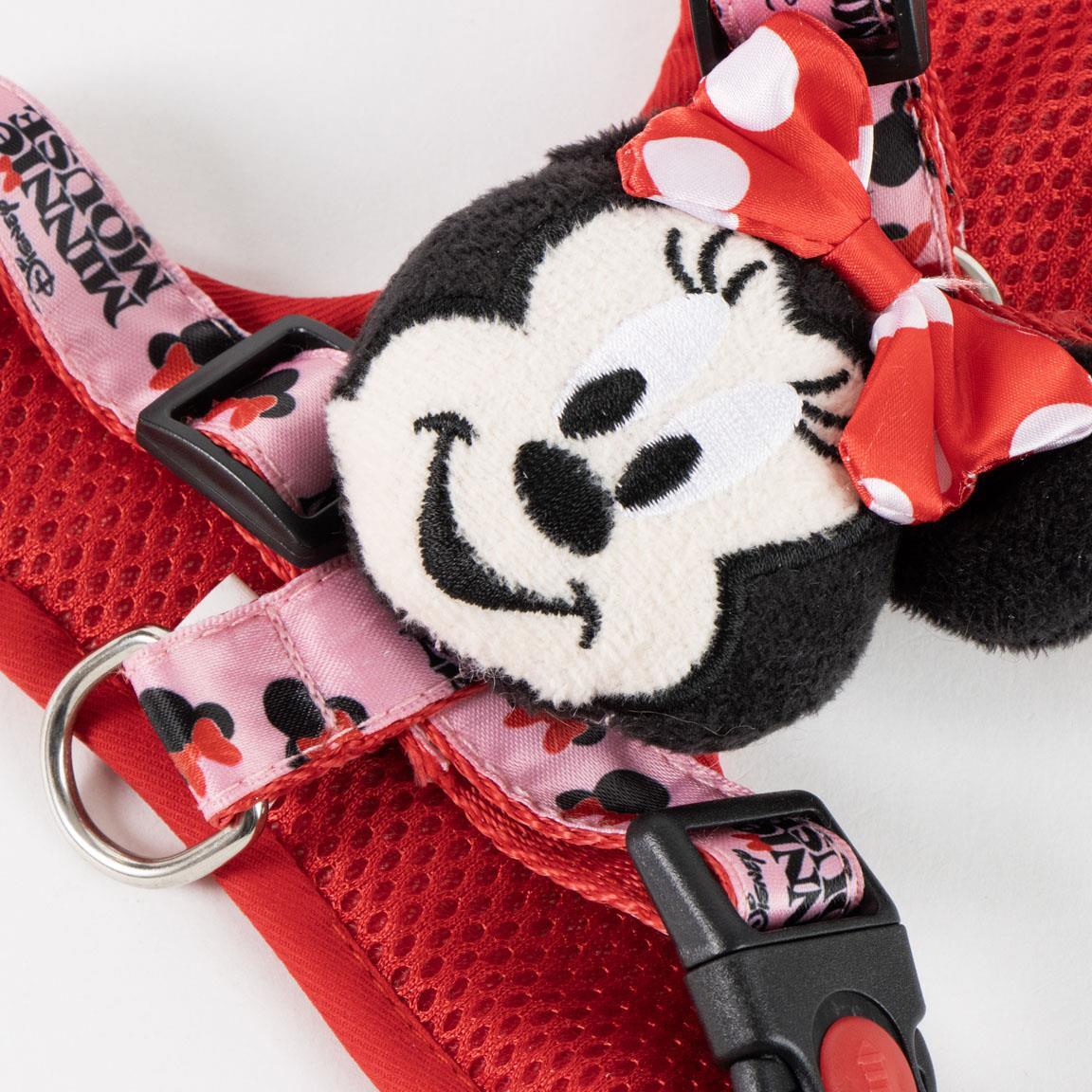 Set de Geschirr y Leine para Mascotas Minnie Mouse Rojo y Rosa Ajustable 3/7