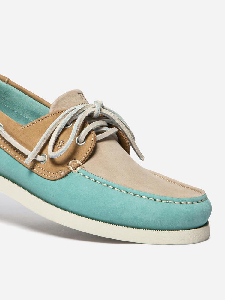 Chaussures bateau - Voile - Homme - Lacets cuir, basses - PHENIS Vert/Tan 2/5