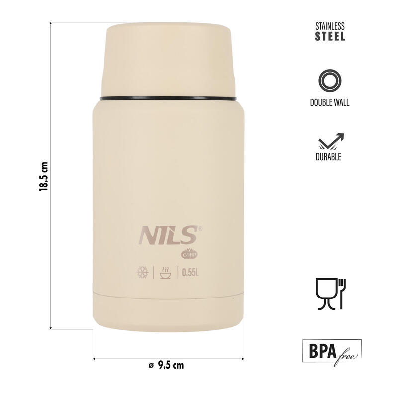 Termos pentru prânz NILS Camp 550 ml  din oțel inoxidabil, etanș NC3807