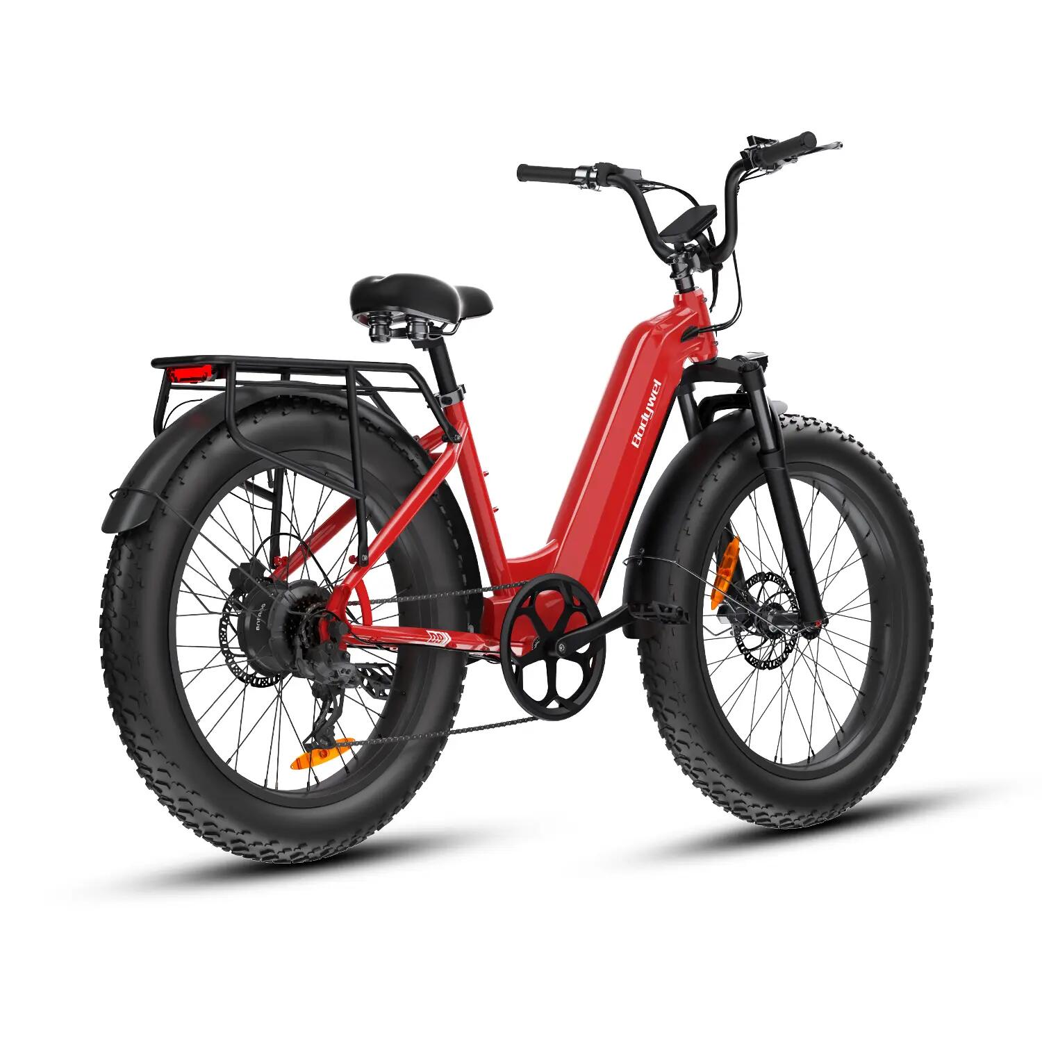 Bicicleta elétrica Bodywel D9 para adulto bateria 48V15Ah pneu 26×4.0" 3/7