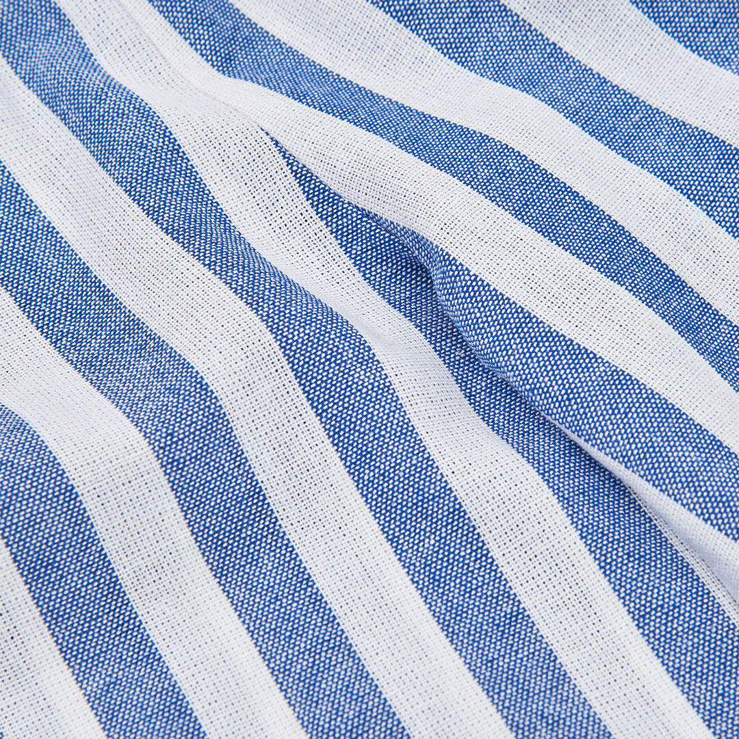 Pantalón de lino para niña con rayas azules y blancas 4/4