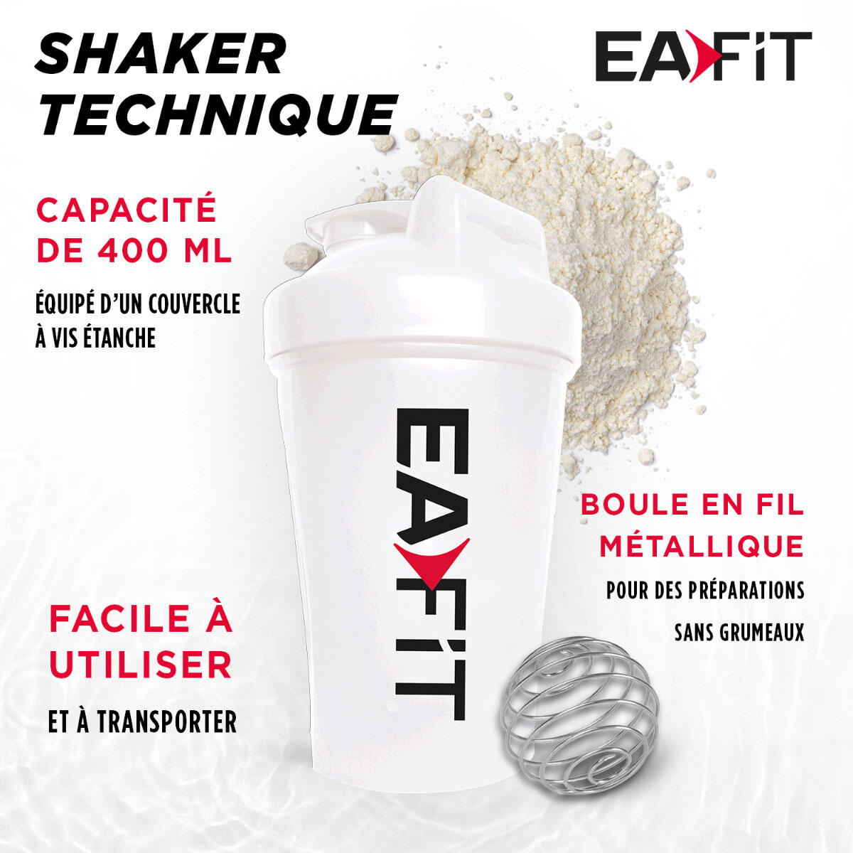 Shaker Eafit 500mL Blanc 3/5