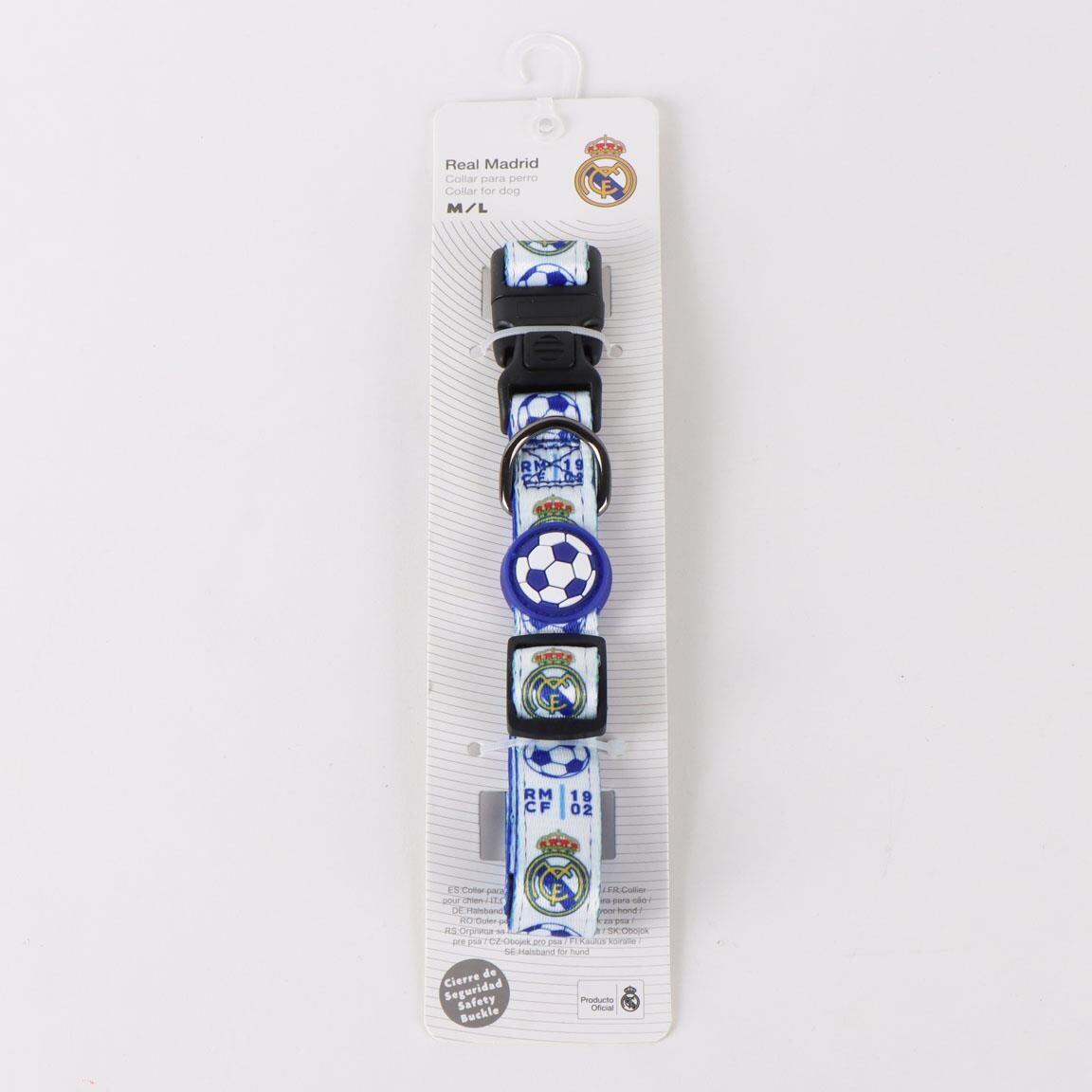 Collar para Perro Real Madrid Ajustable con Anilla Metálica Azul y Blanco 6/6