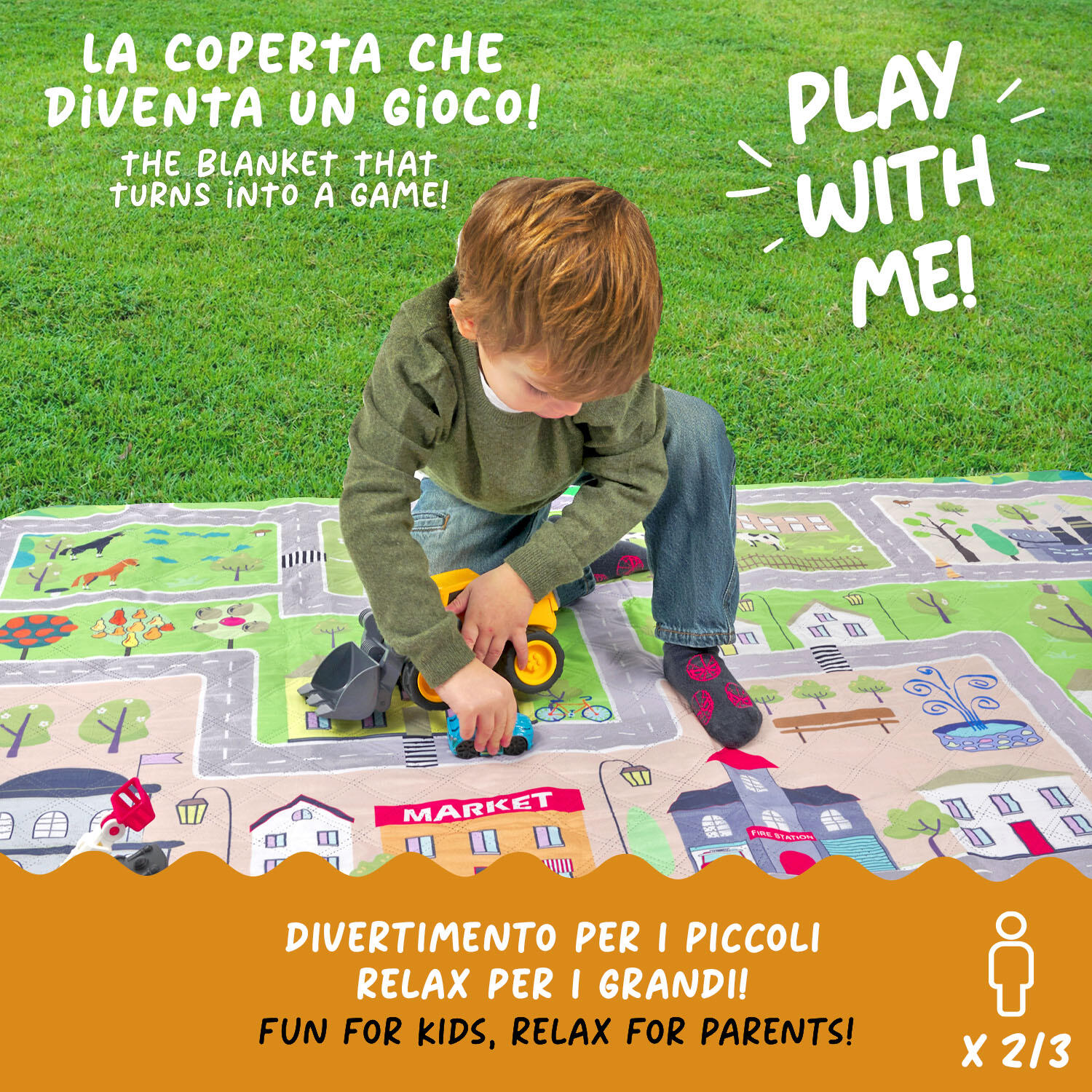 Telo Picnic Bambini Pista Macchinine 7/8