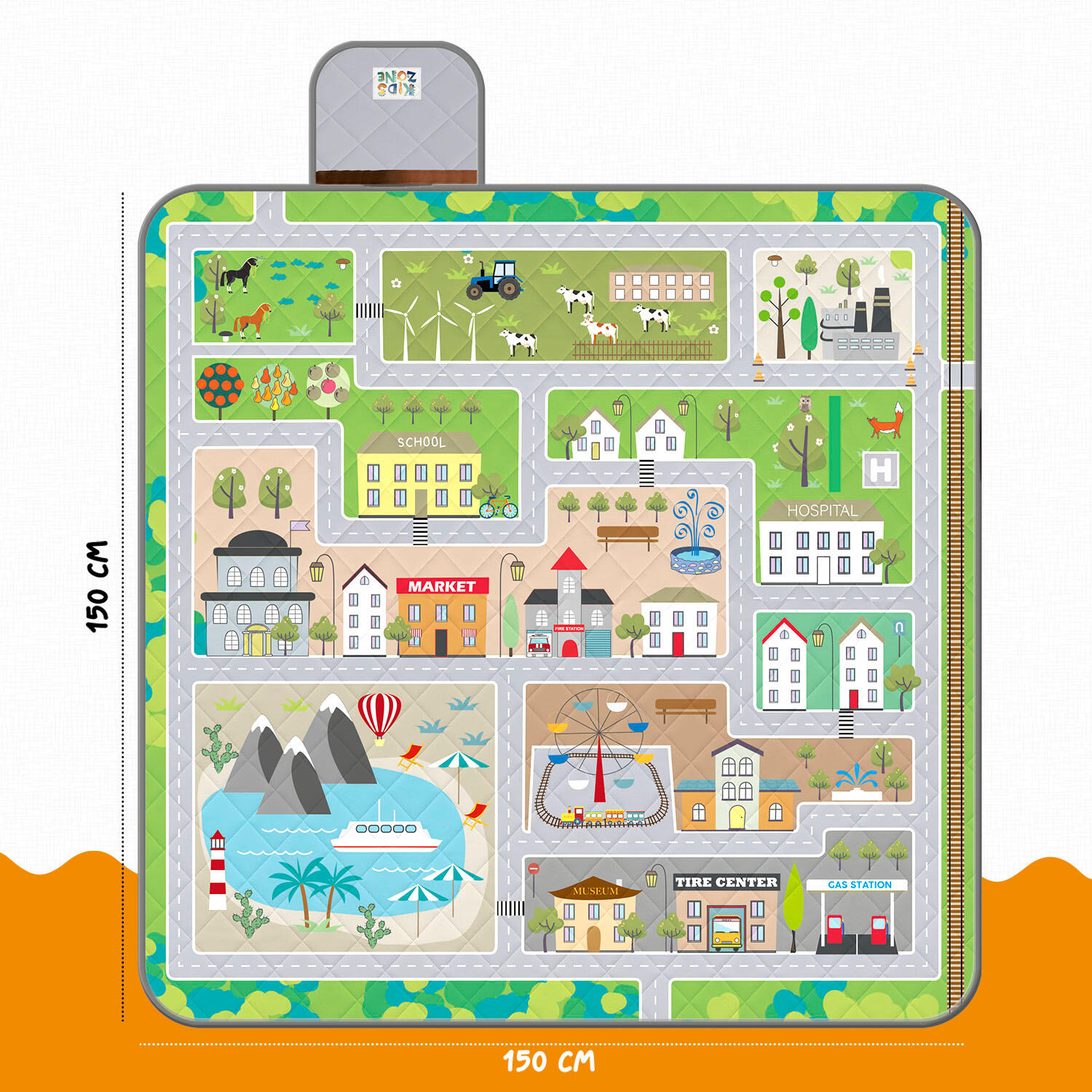 Telo Picnic Bambini Pista Macchinine 3/8