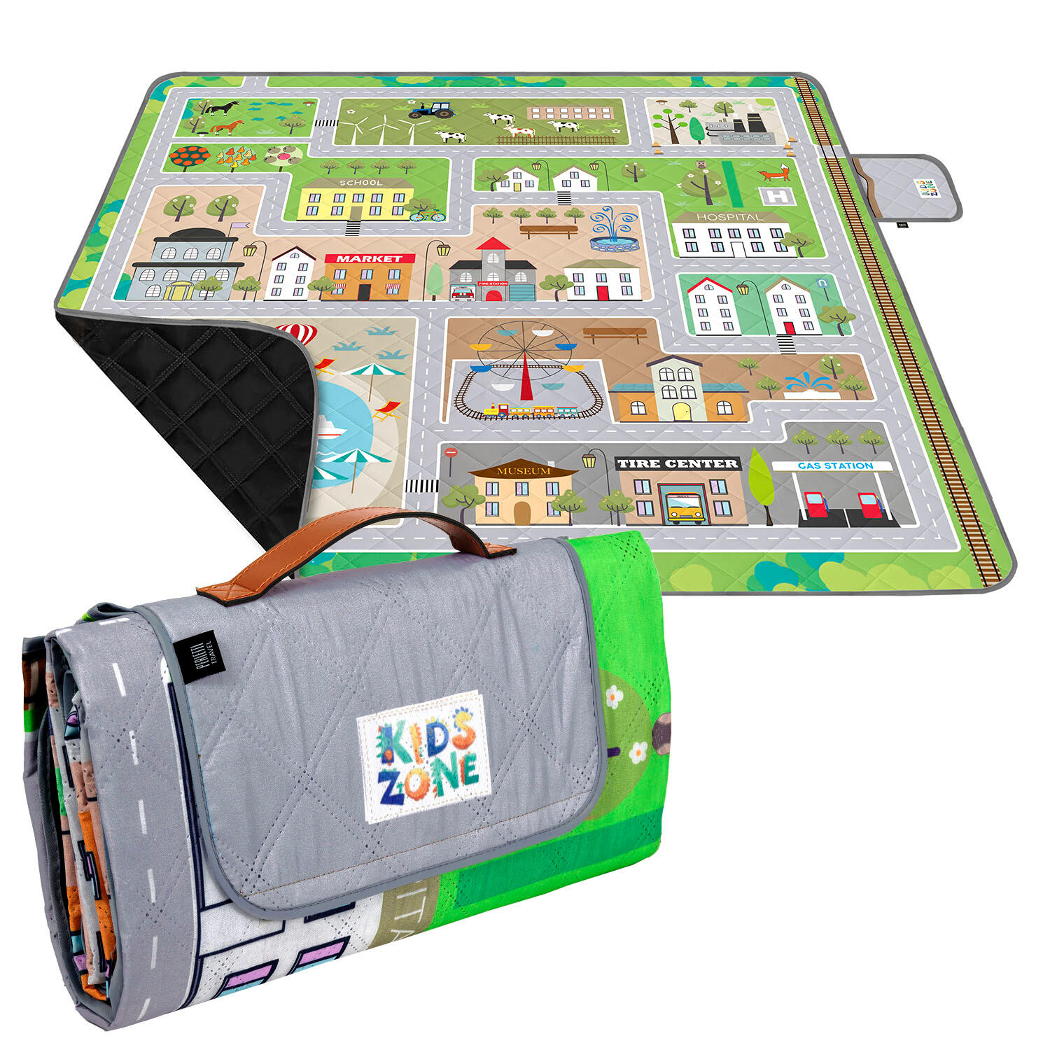 Telo Picnic Bambini Pista Macchinine 2/8