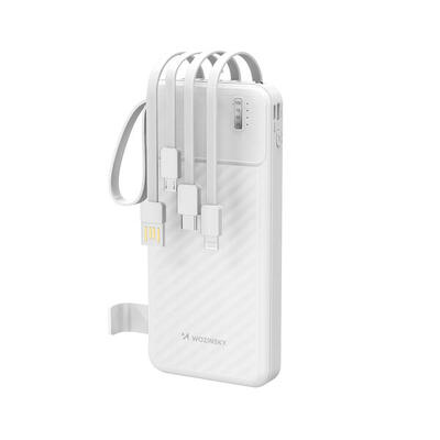 10000mah powerbank met geïntegreerde kabels en zaklamp wozinsky