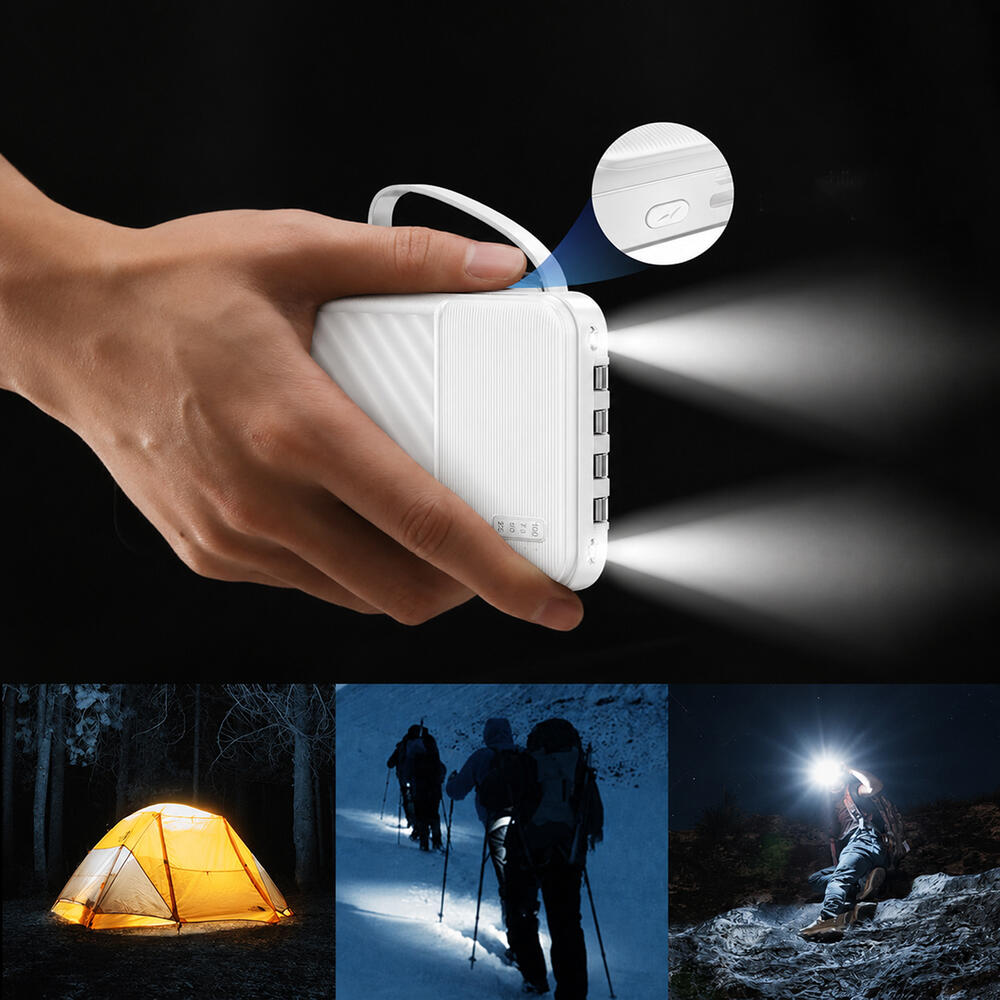 Powerbank 10000mAh ze zintegrowanymi kablami i latarką WOZINSKY 4/6