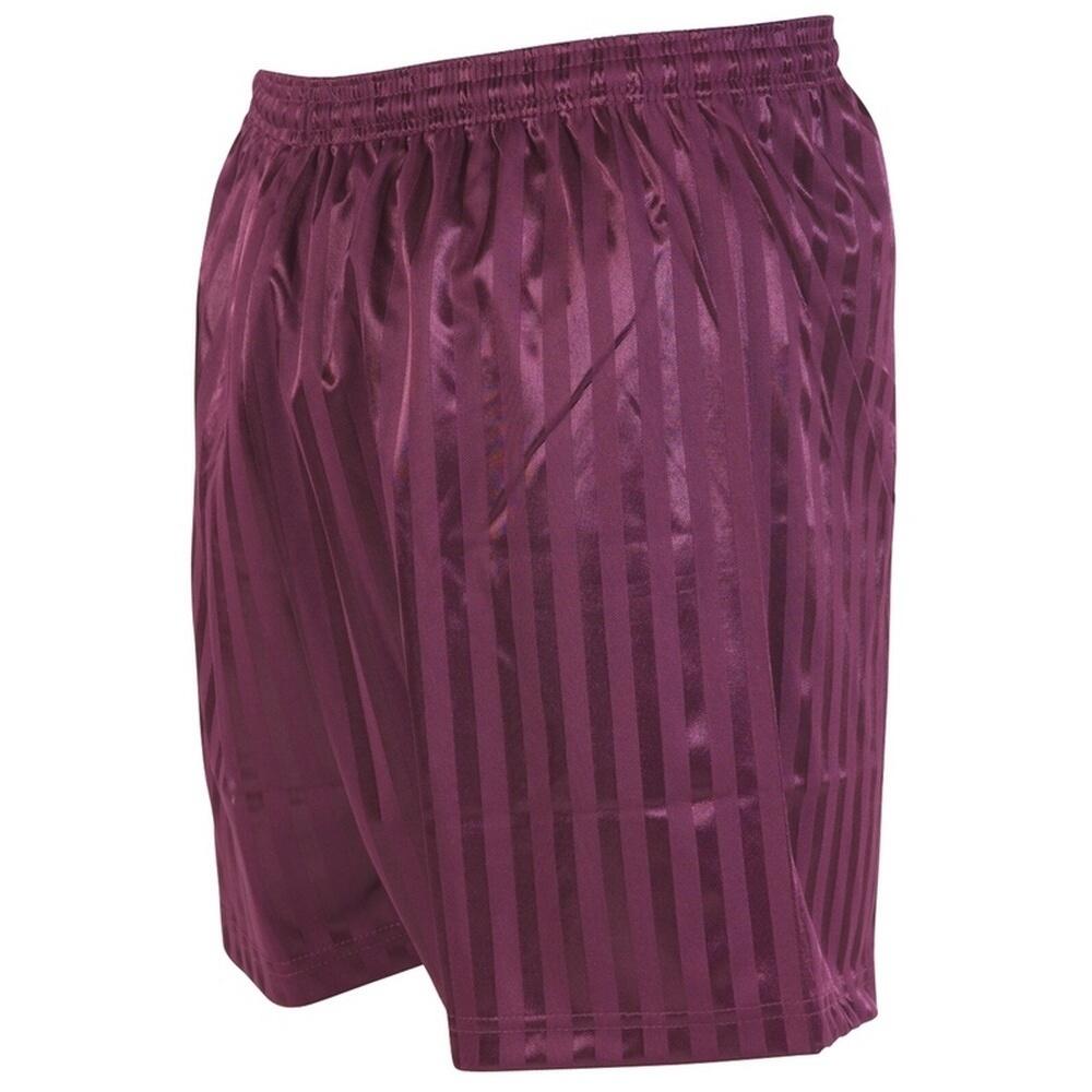 PRECISION Childrens/Kids Continental Striped Football Shorts (Maroon)