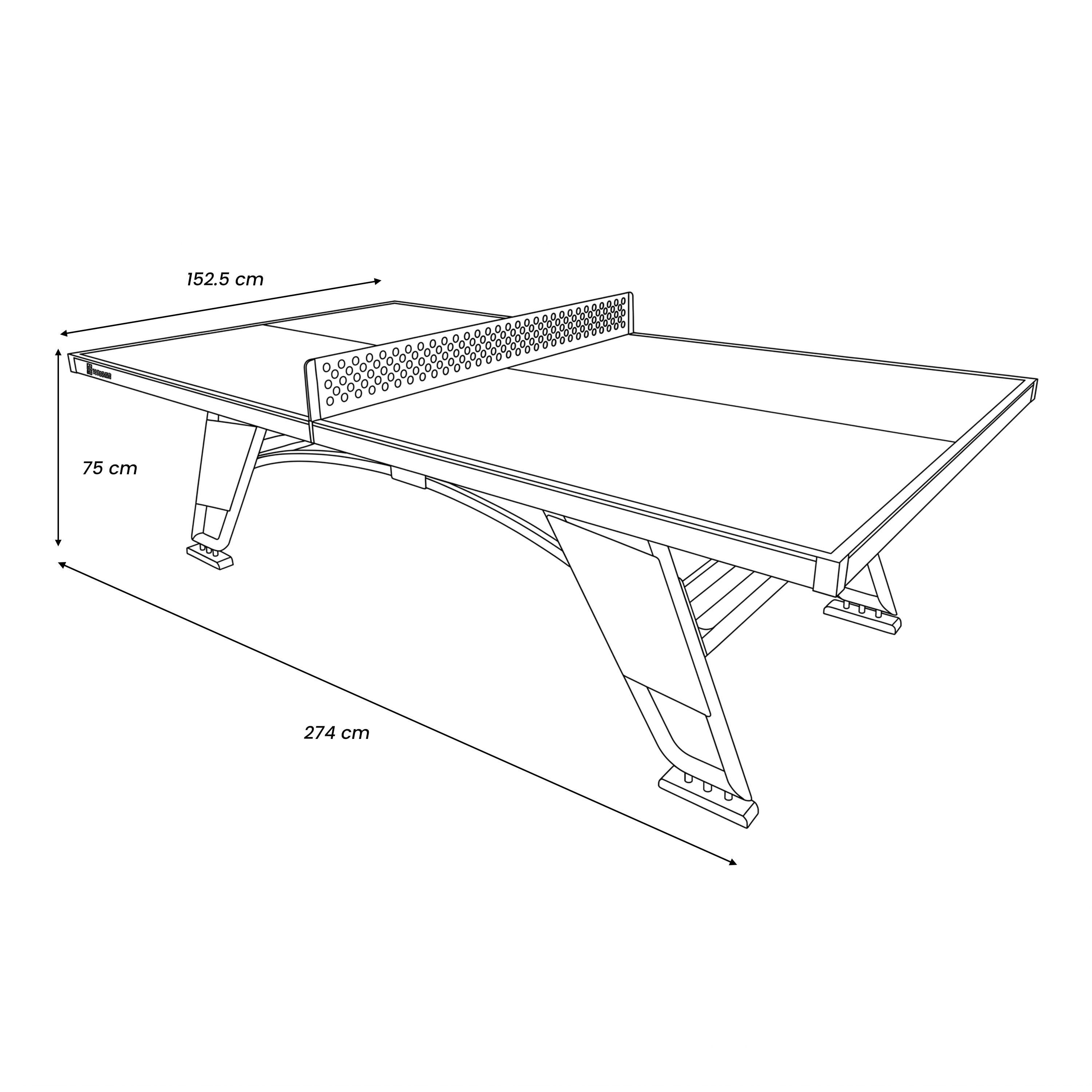 Tafeltennistafel, Cougar Premium 2800, voor buiten, inclusief net 4/7