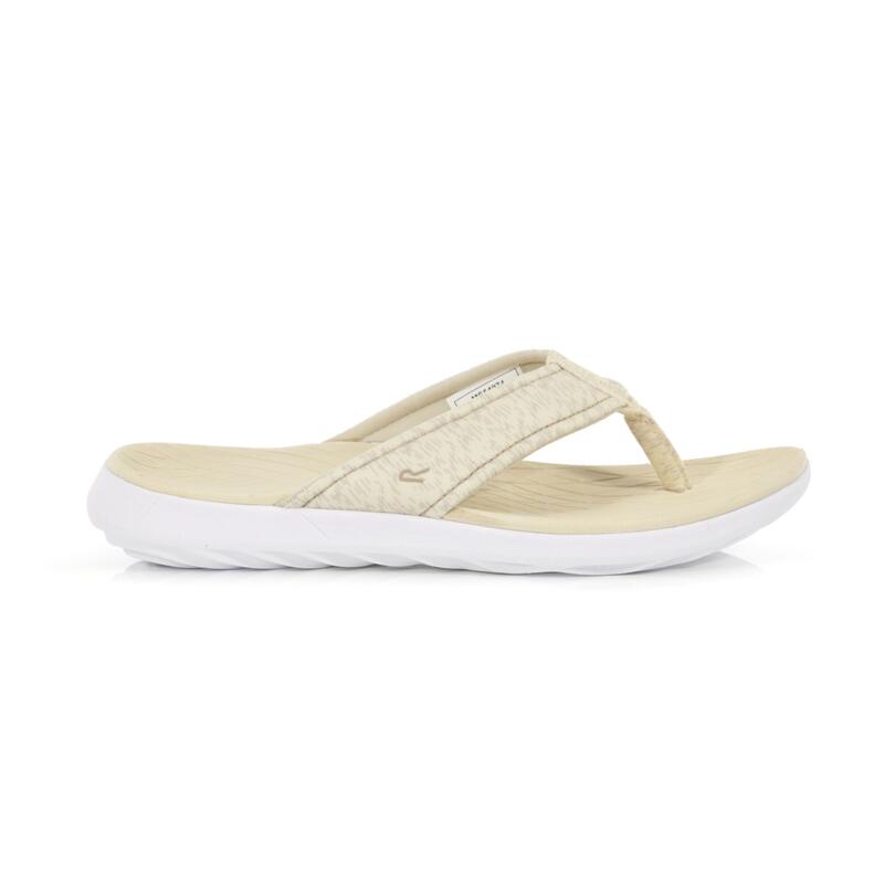 Dames teenslippers Belle (Nootmuskaat/Wit)