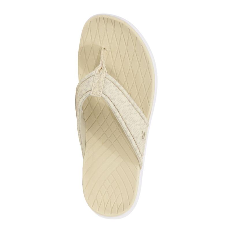 Dames teenslippers Belle (Nootmuskaat/Wit)